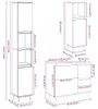vidaXL 3-tlg. Badmöbel-Set Betongrau Holzwerkstoff Produktbild-Vorschau 8