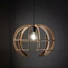 Hängeleuchte Metall Holz D: 46 cm H: max. 160 cm Schwarz Produktbild-Vorschau 5