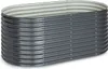 A gray, oval-shaped raised garden bed made of corrugated metal. Produktbild-Vorschau