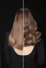 A split image showing a woman's hair before and after using a hair dryer. Podgląd zdjęcia produktu