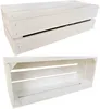 Two white wooden crates are shown against a white background. The top crate is stacked on top of the bottom crate, and both are viewed from a slight angle. Produktbild-Vorschau