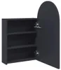 vidaXL Spiegelschrank mit LED-Beleuchtung Gewölbt Grau Produktbild-Vorschau 3