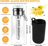 Glasflasche, Trinkflasche Glas Auslaufsicher, Wasserflasche Produktbild-Vorschau 2