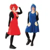 Two women in costumes, one dressed as Elmo and the other as Cookie Monster, posing against a white background. Produktbild-Vorschau