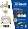An infographic illustrating the setup and features of a pop-up gazebo, with product color options and feature callouts. Voir les images du produit