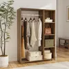 Kleiderschrank ‘Nesbyen’ mit Garderobenstange Walnussoptik Produktbild-Vorschau 1
