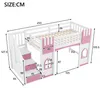 Kinderhochbett mit Stauraumtreppe und Fenster, MDF Kiefer, Produktbild-Vorschau 2
