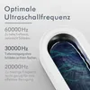 An image showing an ultrasonic cleaning device with text explaining its optimal frequency. Produktbild-Vorschau