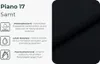 Marketing image showing fabric features and a sample of the fabric. Produktbild-Vorschau