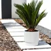 Weiß gestreifter Kunststoff-Blumentopf auf Bein 39,5x37,5 Produktbild-Vorschau 6