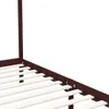 vidaXL Himmelbett-Gestell Dunkelbraun Massivholz Kiefer 90 Produktbild-Vorschau 4