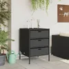 Mobile da giardino nero 55x59x80 cm in poly rattan Anteprima dell’immagine prodotto 9