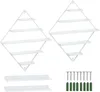 2 Sets Nagellack Regal Diamantförmiger Metall Nagellack Produktbild-Vorschau 4