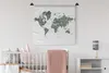 MuchoWow® Wandteppich Wandbehang Weltkarte - Grün - Blätter Produktbild-Vorschau 1