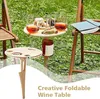 Tragbarer Outdoor Weintisch aus Holz mit Weinglashalter Produktbild-Vorschau 10