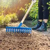 KADAX Râteau de jardin à 14 dents, aérateur de gazon, Voir les images du produit 4