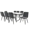 A dining table set with eight chairs, presented against a white background. Produktbild-Vorschau