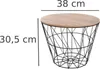 Korbtisch Beistelltisch Metall Korb mit Holz Deckel ⌀38cm Produktbild-Vorschau 3