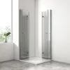 EMKE Duschkabine 75x75x185cm Eckeinstieg Falttür Schwingtür Produktbild-Vorschau 2