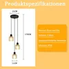 Lampada a sospensione ZMH, vetro, 3 luci, rotonda, attacco Anteprima dell’immagine prodotto 3