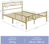 Yaheetech Metallbett Bettgestell Bettrahmen, Wolkenmuster Produktbild-Vorschau 3