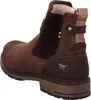 A brown leather boot is shown from the side and back. Produktbild-Vorschau