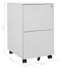 vidaXL Archiefkast met wielen, lichtgrijs, 39x45x67 cm, Productafbeelding-voorbeeld 7