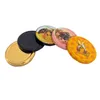 A collection of jar lids with bee-themed designs and solid colors, arranged diagonally on a white background. Produktbild-Vorschau