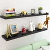CASARIA® Étagère murale flottante noir brillant 90 cm MDF Voir les images du produit 2