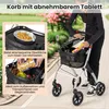 Wąski rollator z 5-stopniową regulacją wysokości i tacą Podgląd zdjęcia produktu 4