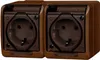 Presa Schuko doppia da esterno IP44 colore marrone Anteprima dell’immagine prodotto 2