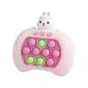 A pink electronic toy with a rabbit on top and pop-it bubbles. Produktbild-Vorschau