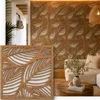 3D Wandpaneel Azure Leaves 50x50 cm HDF Boho Wanddeko Produktbild-Vorschau 1