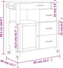 A line drawing diagram of a kitchen cart with dimensions indicated by text and lines. Náhled obrázku produktu