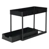 A black two-tier pull-out organizer for kitchen cabinets. Náhled obrázku produktu