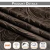 A close-up of a textured brown fabric with embossed patterns, overlaid with icons and text describing product features. Podgląd zdjęcia produktu