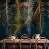 Vlies Fototapete - Gilded Feathers 300x210 cm Abstrakt Produktbild-Vorschau 1