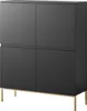 Selsey Bemmi - Highboard 4-türig Schwarz mit goldenen Produktbild-Vorschau 1