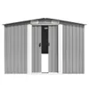 vidaXL Capanno da giardino 257x489x181 cm metallo grigio Anteprima dell’immagine prodotto 2