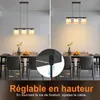 ZMH tavolo da pranzo luce a sospensione 3 fiamme vintage Anteprima dell’immagine prodotto 12
