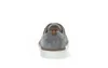 The back view of a grey suede sneaker with a brown leather accent on the heel. Produktbild-Vorschau