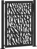 A black metal garden gate with a decorative cut-out pattern, shown in isolation against a white background. Podgląd zdjęcia produktu