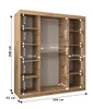 A diagram showing the dimensions of a wardrobe. Produktbild-Vorschau