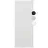 A white Bomann refrigerator is shown against a white background, with three colored circles representing color options to the right of the appliance. Produktbild-Vorschau