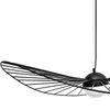 A close-up shot of a black pendant lamp with a wire frame and a white bulb. Podgląd zdjęcia produktu
