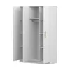 An open white wardrobe with shelves and a hanging rod. Voir les images du produit