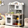 COSTWAY Kinderküche Holz, Kinder Spielküche mit Zubehör, Produktbild-Vorschau 2
