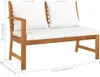 4-tlg. Garten-Lounge-Set mit Auflagen Creme Massivholz Produktbild-Vorschau 10