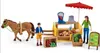 A toy farm stand with a horse-drawn cart, figures, and produce. Produktbild-Vorschau