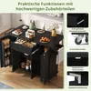 Merax Kücheninsel mit klappbarer Arbeitsplatte, Küchenwagen Produktbild-Vorschau 5